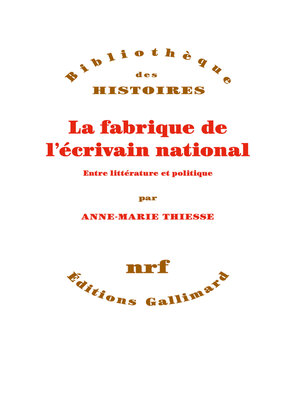 cover image of La fabrique de l'écrivain national